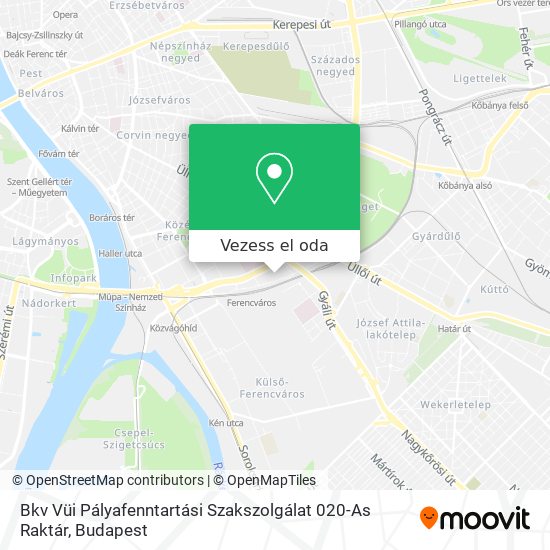 Bkv Vüi Pályafenntartási Szakszolgálat 020-As Raktár térkép