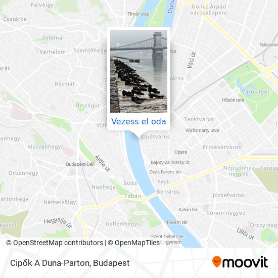 Cipők A Duna-Parton térkép