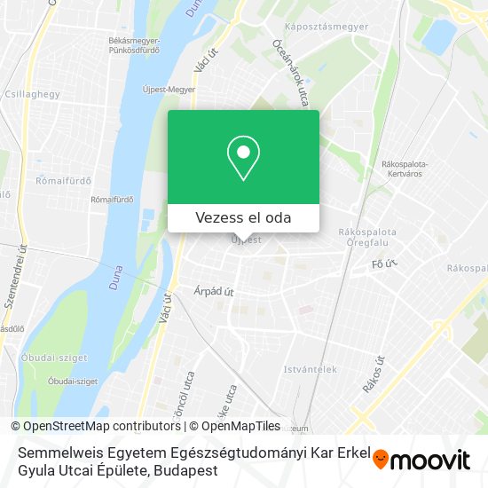 Semmelweis Egyetem Egészségtudományi Kar Erkel Gyula Utcai Épülete térkép