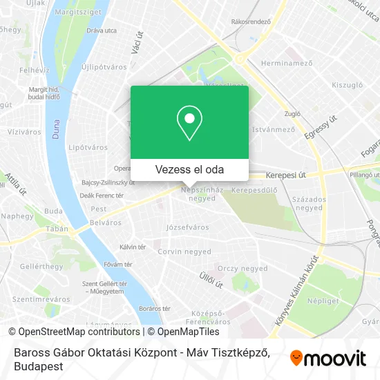 Baross Gábor Oktatási Központ - Máv Tisztképző térkép