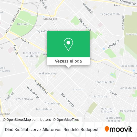 Dínó Kisállatszerviz Állatorvosi Rendelő térkép
