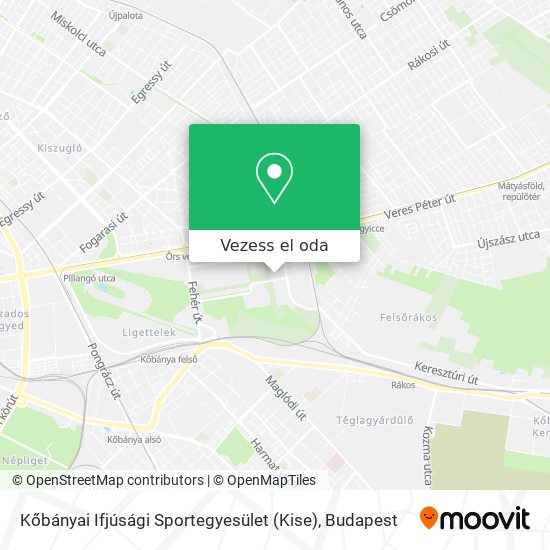 Kőbányai Ifjúsági Sportegyesület (Kise) térkép