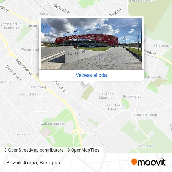 Bozsik Aréna térkép