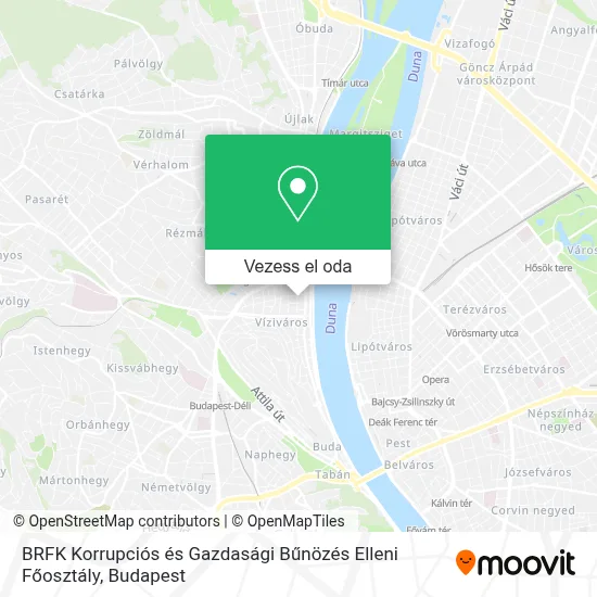 BRFK Korrupciós és Gazdasági Bűnözés Elleni Főosztály térkép