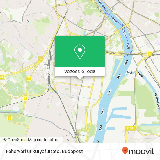 Fehérvári út kutyafuttató térkép
