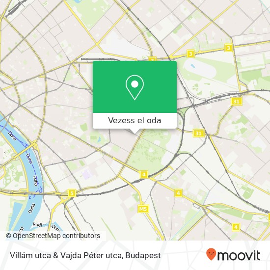 Villám utca & Vajda Péter utca térkép