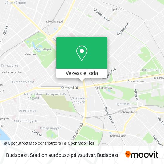 Budapest, Stadion autóbusz-pályaudvar térkép
