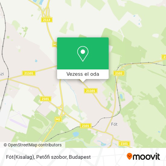Fót(Kisalag), Petőfi szobor térkép
