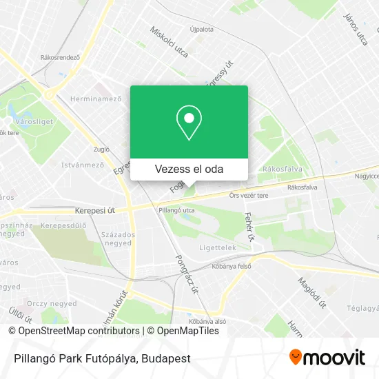 Pillangó Park Futópálya térkép