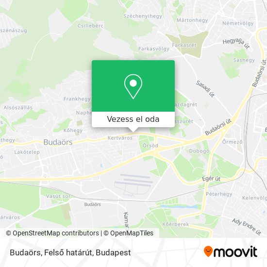 Budaörs, Felső határút térkép