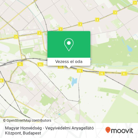 Magyar Honvédség - Vegyivédelmi Anyagellátó Központ térkép