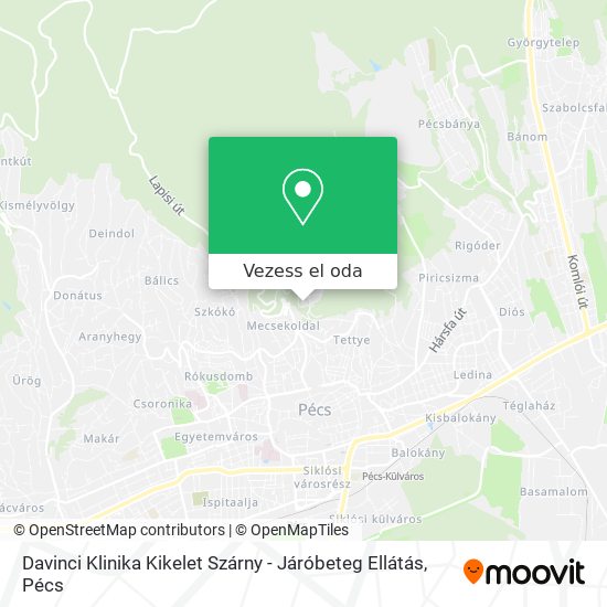 Davinci Klinika Kikelet Szárny - Járóbeteg Ellátás térkép