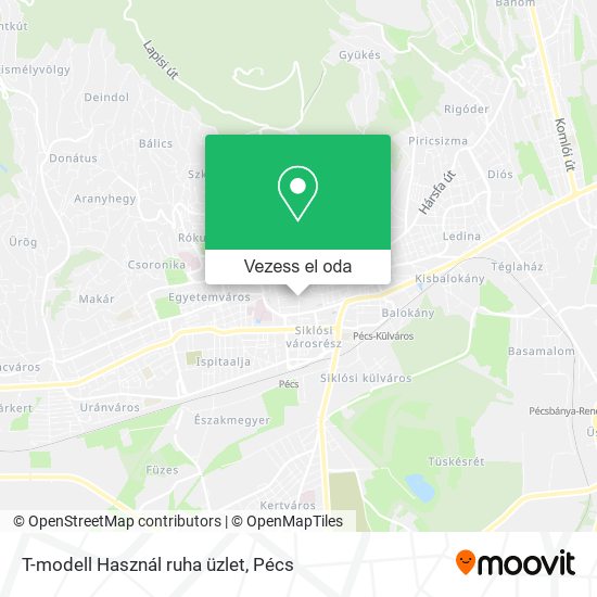T-modell Használ ruha üzlet térkép