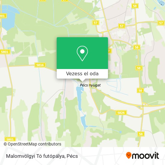 Malomvölgyi Tó futópálya térkép