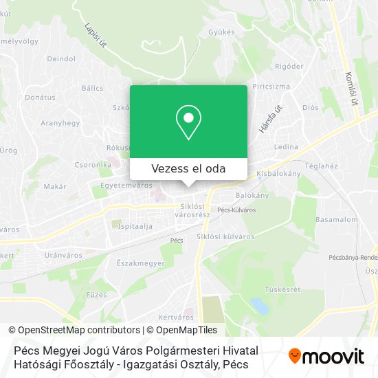 Pécs Megyei Jogú Város Polgármesteri Hivatal Hatósági Főosztály - Igazgatási Osztály térkép