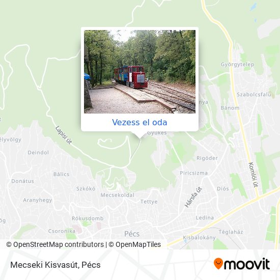 Mecseki Kisvasút térkép