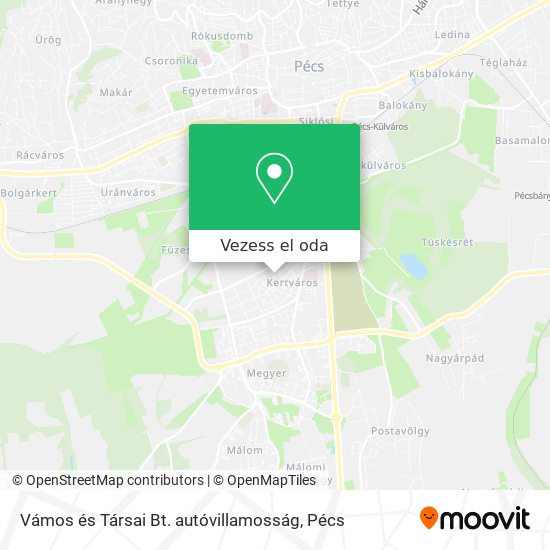 Vámos és Társai Bt. autóvillamosság térkép