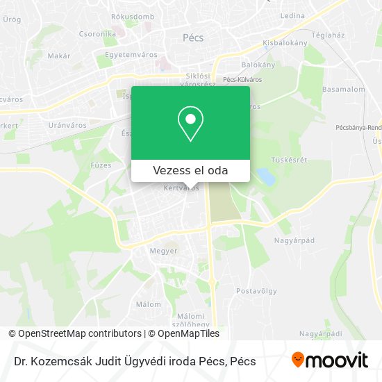 Dr. Kozemcsák Judit Ügyvédi iroda Pécs térkép