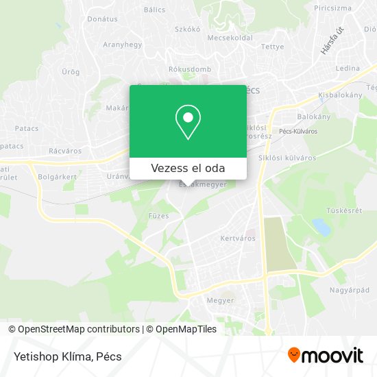 Yetishop Klíma térkép