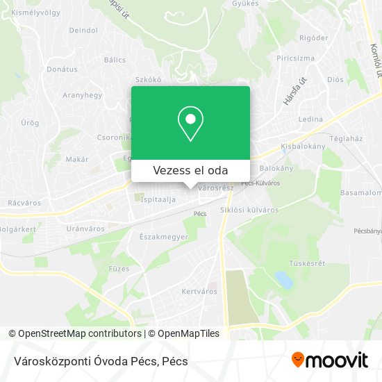 Városközponti Óvoda Pécs térkép