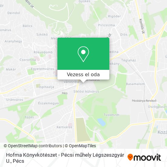 Hofma Könyvkötészet - Pécsi műhely Légszeszgyár U. térkép