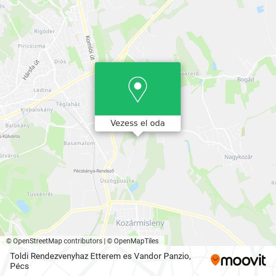Toldi Rendezvenyhaz Etterem es Vandor Panzio térkép
