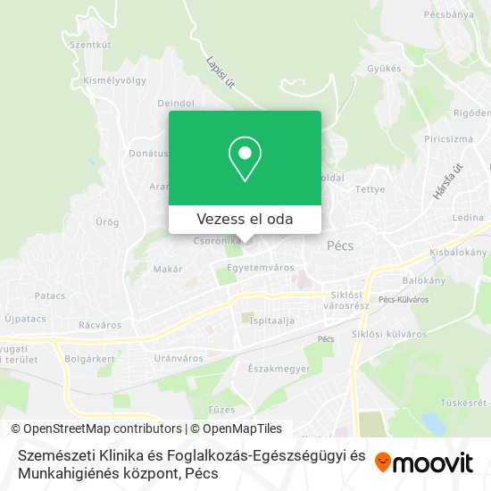 Szemészeti Klinika és Foglalkozás-Egészségügyi és Munkahigiénés központ térkép