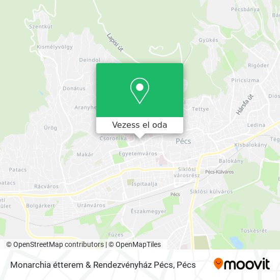 Monarchia étterem & Rendezvényház Pécs térkép