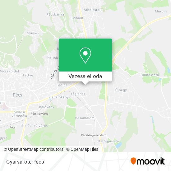 Gyárváros térkép