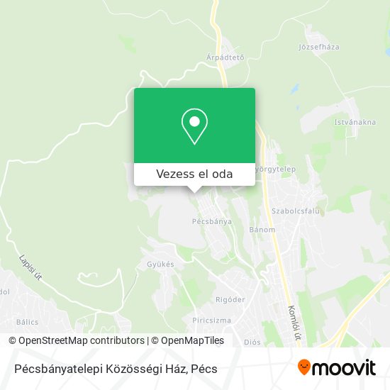 Pécsbányatelepi Közösségi Ház térkép