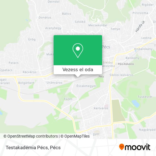 Testakadémia Pécs térkép