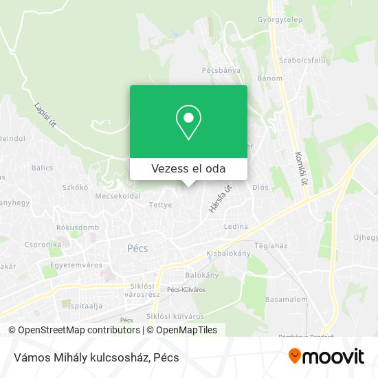 Vámos Mihály kulcsosház térkép