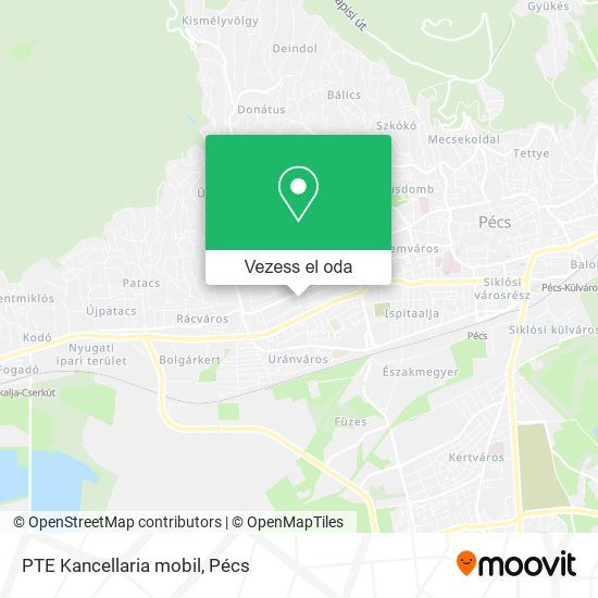 PTE Kancellaria mobil térkép