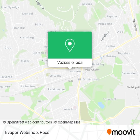 Evapor Webshop térkép