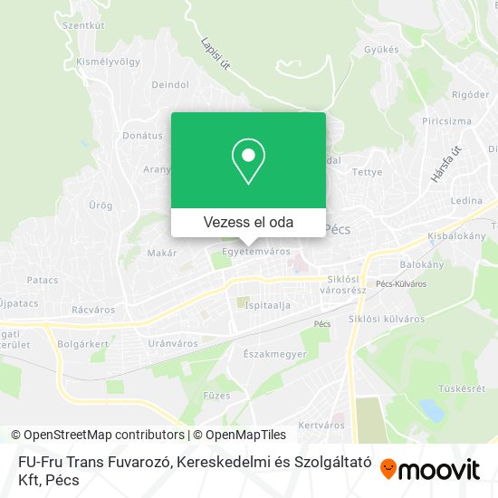 FU-Fru Trans Fuvarozó, Kereskedelmi és Szolgáltató Kft térkép