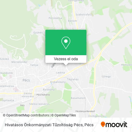 Hivatásos Önkormányzati Tűzoltóság Pécs térkép