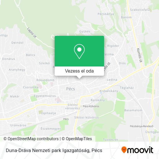 Duna-Dráva Nemzeti park Igazgatóság térkép