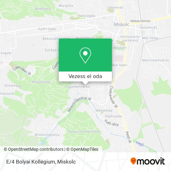 E/4 Bolyai Kollégium térkép