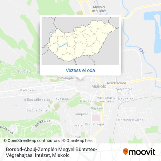 Borsod-Abaúj-Zemplén Megyei Büntetés-Végrehajtási Intézet térkép