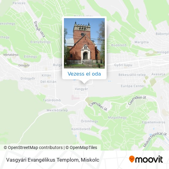 Vasgyári Evangélikus Templom térkép
