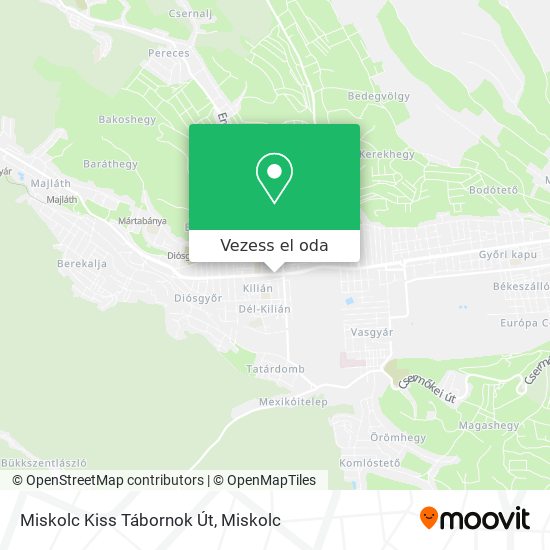 Miskolc Kiss Tábornok Út térkép