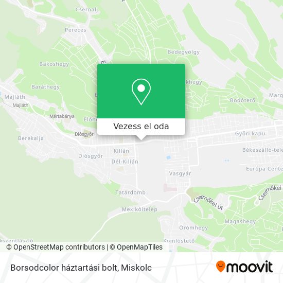 Borsodcolor háztartási bolt térkép