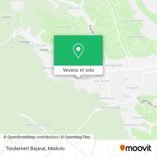 Tündérkert Bejárat térkép