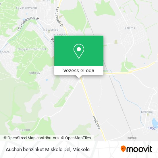 Auchan benzinkút Miskolc Dél térkép