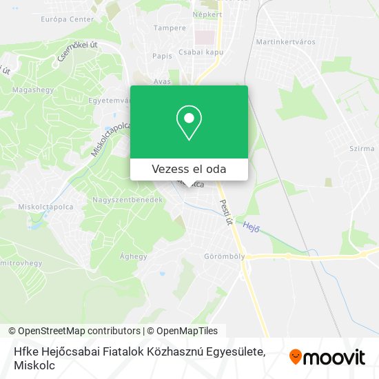 Hfke Hejőcsabai Fiatalok Közhasznú Egyesülete térkép