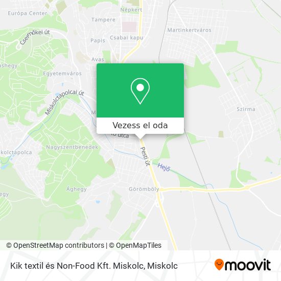 Kik textil és Non-Food Kft. Miskolc térkép