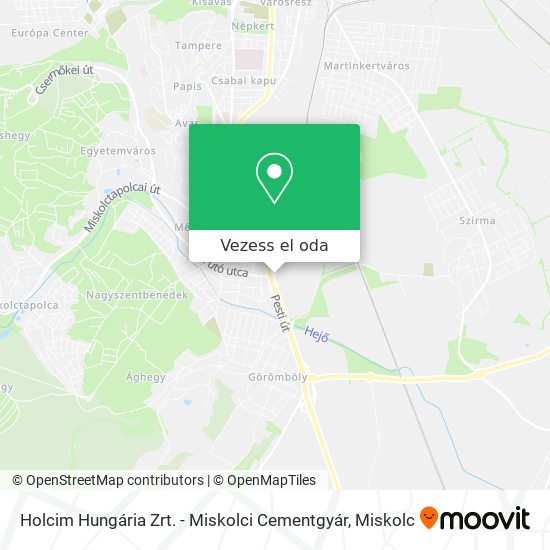 Holcim Hungária Zrt. - Miskolci Cementgyár térkép