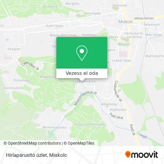 Hírlapárusító üzlet térkép