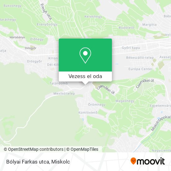 Bólyai Farkas utca térkép