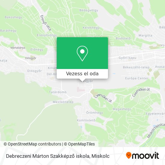 Debreczeni Márton Szakképző iskola térkép